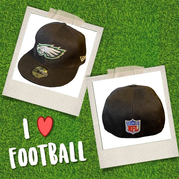 Philadelphia Eagles New Era 59Fifty Fitted Cap Black Baseball Hat NFL - Picture 2 of 11